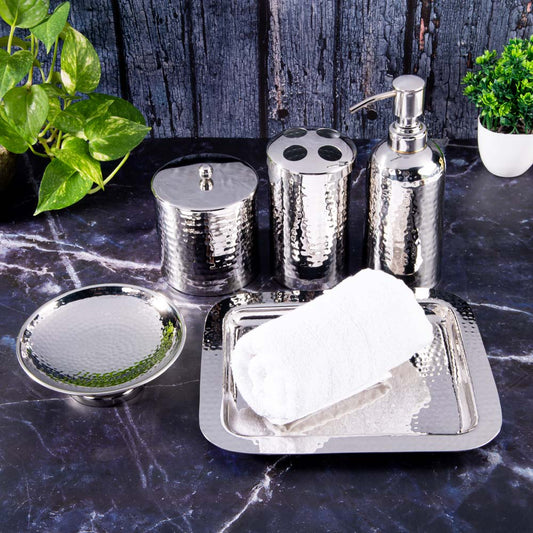 Hammered Steel Bathroom Accessories (Set Of 5 Pcs)