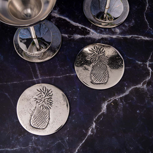 Blink Sprinkle Pineapple Wine Glass Coasters (Set of 4 Pcs)