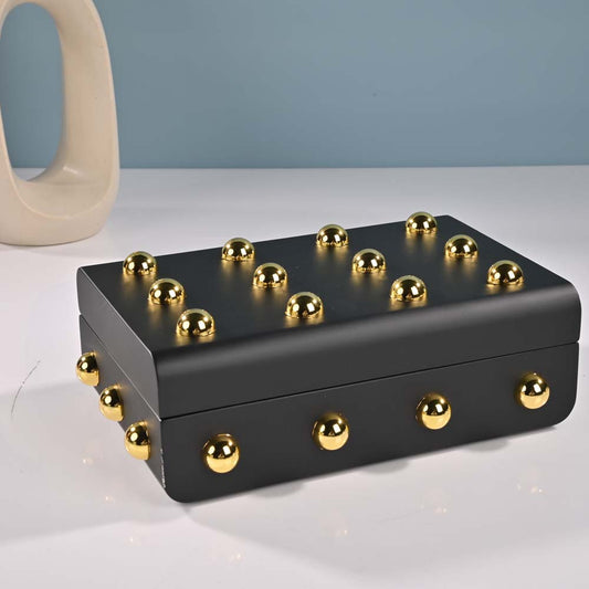 Plush Black Decorative Storage Box