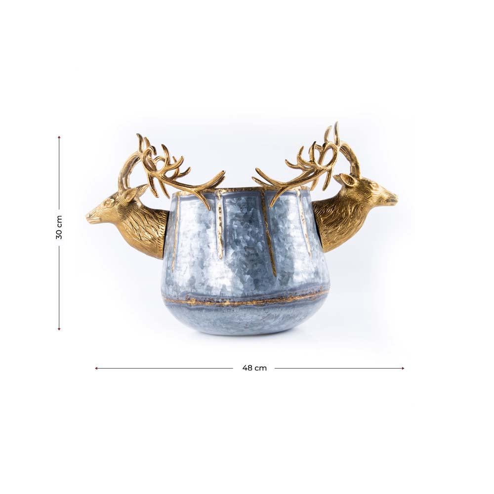 Gold Stag Head Wine Cooler Ice Bucket